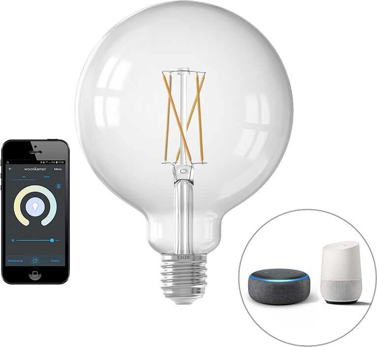 Calex Smart E27 LED G125 Filament 7.5W 1055LM 1800K - 3000K Calex Smart E27 LED G125 Filament 7.5W 1055LM 1800K - 3000K
