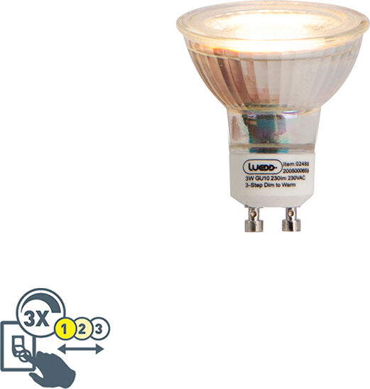 LUEDD GU10 3-step dimmable in Kelvin LED lamp 3W LUEDD GU10 3-step dimmable in Kelvin LED lamp 3W