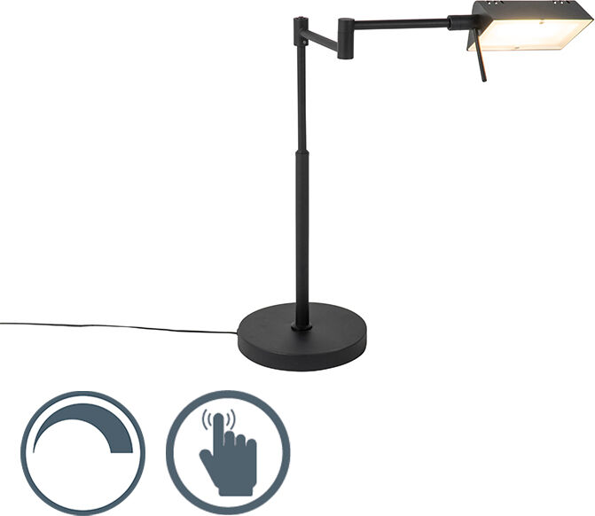 QAZQA Design table lamp black incl. LED with touch dimmer - Notia