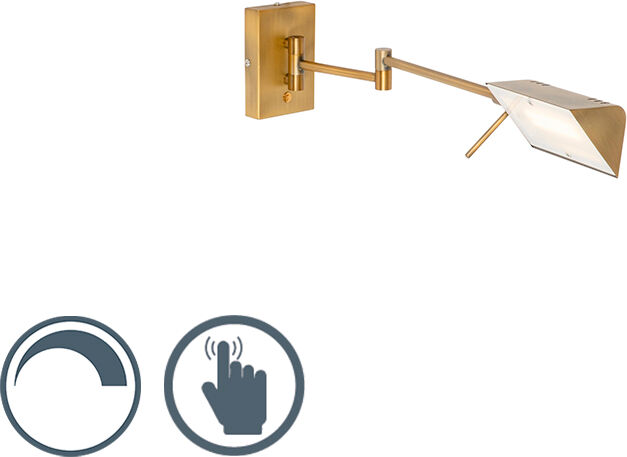 QAZQA Design wall lamp gold incl. LED with touch dimmer - Notia