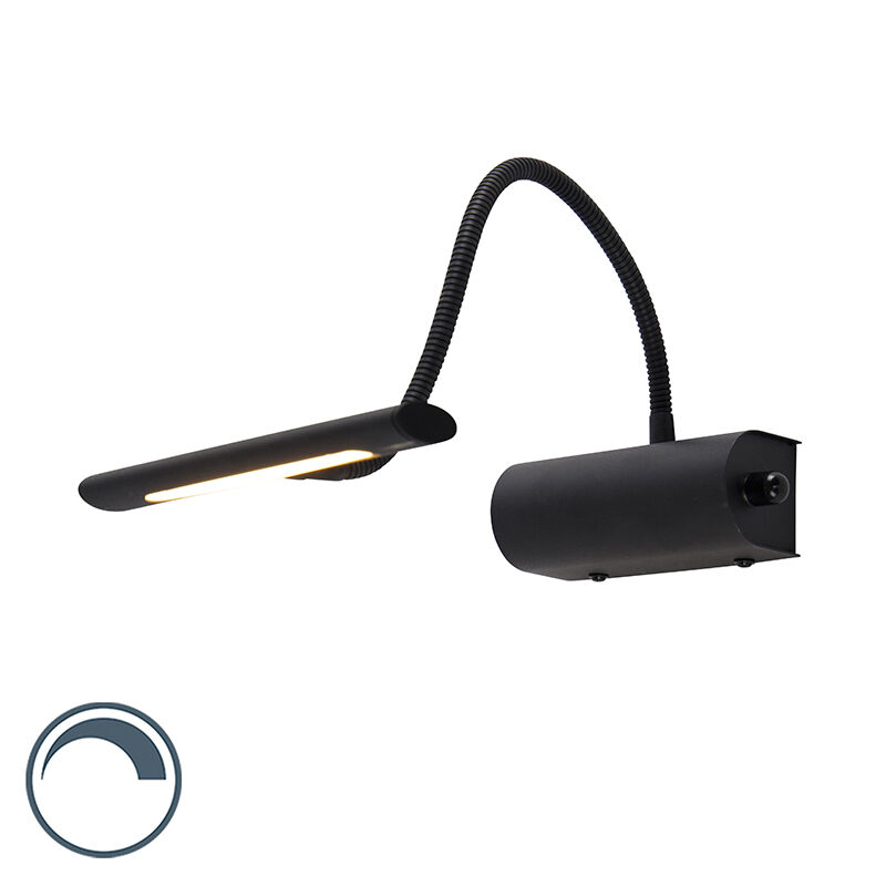 QAZQA Design wall lamp black 18.5 cm incl. LED with dimmer - Tableau
