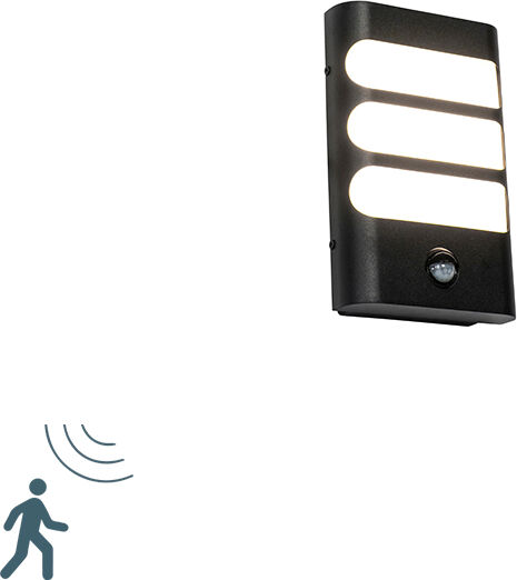 QAZQA Outdoor wall lamp black incl. LED with motion sensor - Gaev QAZQA Outdoor wall lamp black incl. LED with motion sensor - Gaev