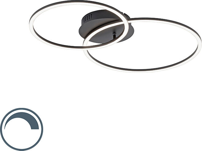 Paul Neuhaus Design ceiling lamp black incl. LED and dimmer 2-light - Julka Paul Neuhaus Design ceiling lamp black incl. LED and dimmer 2-light - Julka