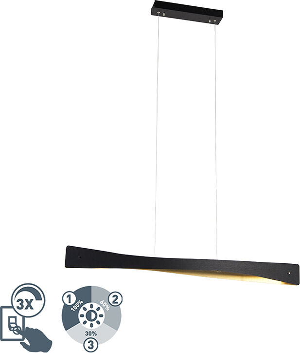 MTK Leuchten Moderne hanglamp zwart incl. LED 4-staps dimbaar - Sjaak MTK Leuchten Moderne hanglamp zwart incl. LED 4-staps dimbaar - Sjaak