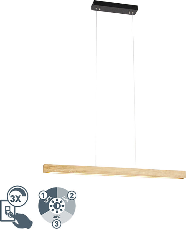 MTK Leuchten Modern hanging lamp wood incl. LED 3-step dimmable - Holz MTK Leuchten Modern hanging lamp wood incl. LED 3-step dimmable - Holz