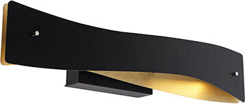 MTK Leuchten Modern wall lamp black with gold incl. LED - Sjaak MTK Leuchten Modern wall lamp black with gold incl. LED - Sjaak