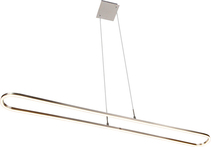 QAZQA Modern hanging lamp steel incl. LED 3-step dimmable - Charlie QAZQA Modern hanging lamp steel incl. LED 3-step dimmable - Charlie