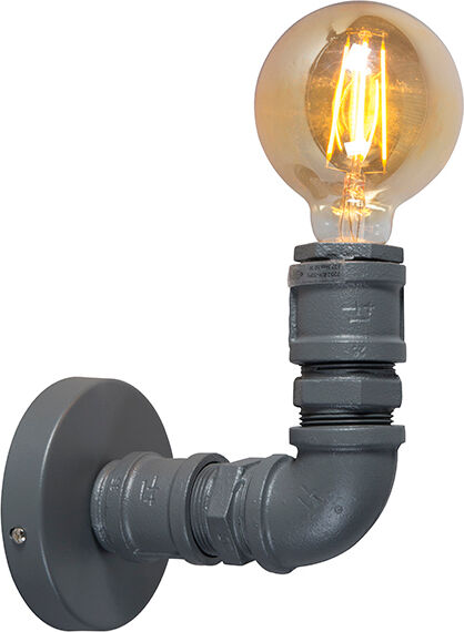 QAZQA Industrial wall lamp dark gray - Plumber 1 QAZQA Industrial wall lamp dark gray - Plumber 1