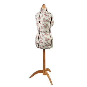 Rosalind Wheeler Adjustable Dressmakers Dummy, Rosebuds Floral Fabric With Natural Wooden Stand, Dress Form Sizes 16-20 To Pin, Measure, Fit & Display Your Clothes 160.0 H x 60.0 W x 70.0 D cm