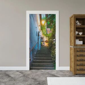 Rosalind Wheeler Alleyway stairs Door Mural Self-Adhesive Decoration Decals x 2 PACKS 48.0 H x 88.0 W cm