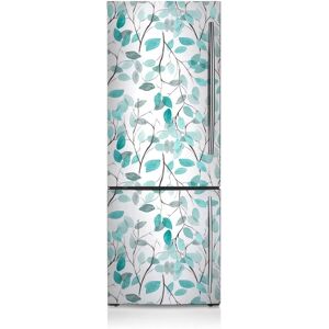 Rosalind Wheeler Watercolour Leaves Freezer Door Sticker blue/gray/white 190.0 H x 70.0 W cm