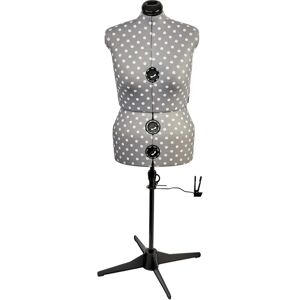 Sewing Online Adjustable Dressmakers Dummy, In Grey Polka Dot With Hem Marker, Dress Form Sizes 20-22 To Pin, Measure, Fit & Display Your Clothes 160.0 H x 60.0 W x 70.0 D cm