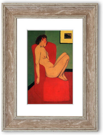 East Urban Home 'Nude In A Red Armchair By Felix Vallotton Cornwall' Framed Photographic Print East Urban Home Size: 93 cm H x 126 cm W, Frame Options: Walnut Washed  - Size: 93 cm H x 70 cm W East Urban Home 'Nude In A Red Armchair By Felix Vallotton Cornwall' Framed Photographic Print East Urban Home Size: 93 cm H x 126 cm W, Frame Options: Walnut Washed  - Size: 93 cm H x 70 cm W