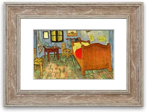 East Urban Home 'Van Gogh's Bedroom By Van Gogh Cornwall' Framed Photographic Print East Urban Home Size: 93 cm H x 126 cm W, Frame Options: Walnut Washed  - Size: 93 cm H x 126 cm W