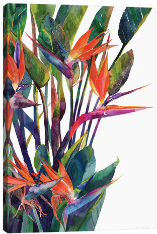East Urban Home 'Bird of Paradise' by Maja Wronska Print on Wrapped Canvas East Urban Home  - Size: 45.72cm H x 66.04cm W x 1.91cm D East Urban Home 'Bird of Paradise' by Maja Wronska Print on Wrapped Canvas East Urban Home  - Size: 45.72cm H x 66.04cm W x 1.91cm D
