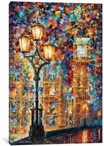 East Urban Home 'London's Dreams' Oil Painting Print on Wrapped Canvas East Urban Home Size: 66.04cm H x 45.72cm W x 3.81cm D  - Size: 66.04cm H x 101.6cm W x 1.91cm D