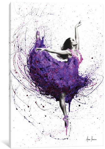 East Urban Home Purple Rain Ballet' Giclée Art Print on Wrapped Canvas East Urban Home Size: 101.6cm H x 66.04cm W x 1.91cm D  - Size: 152.4cm H x 101.6cm W x 3.81cm D East Urban Home Purple Rain Ballet' Giclée Art Print on Wrapped Canvas East Urban Home Size: 101.6cm H x 66.04cm W x 1.91cm D  - Size: 152.4cm H x 101.6cm W x 3.81cm D