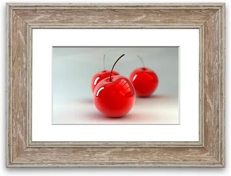 East Urban Home 'Glass Cherries Cornwall' Framed Photographic Print East Urban Home Size: 70 cm H x 93 cm W, Frame Options: Walnut  - Size: 50 cm H x 70 cm W