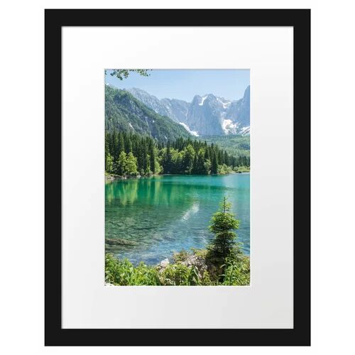 East Urban Home Mountain Lake with Woodland Framed Photographic Print Poster East Urban Home Size: 38cm H x 30cm W  - Size: 38cm H x 30cm W