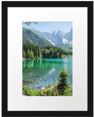 East Urban Home Mountain Lake with Woodland Framed Photographic Print Poster East Urban Home Size: 38cm H x 30cm W  - Size: 38cm H x 30cm W East Urban Home Mountain Lake with Woodland Framed Photographic Print Poster East Urban Home Size: 38cm H x 30cm W  - Size: 38cm H x 30cm W
