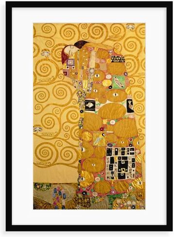 World Menagerie 'Fulfilment' by Gustav Klimt Painting World Menagerie Format: Framed Paper, Size: 70 cm H x 50 cm W x 2.3 cm D  - Size: 50 cm H x 70 cm W x 2.3 cm D