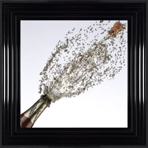 East Urban Home 'Champagne Pop' Framed Graphic Art Print East Urban Home  - Size: Mini (Under 40cm High)