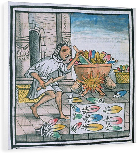 Astoria Grand Aztec Artisans Dyeing Feathers - Picture Frame Graphic Art Print Astoria Grand Format: Wrapped Canvas, Size: 100 cm H x 90.3 cm W x 3.8 cm D  - Size: 100 cm H x 72.6 cm W x 3.8 cm D Astoria Grand Aztec Artisans Dyeing Feathers - Picture Frame Graphic Art Print Astoria Grand Format: Wrapped Canvas, Size: 100 cm H x 90.3 cm W x 3.8 cm D  - Size: 100 cm H x 72.6 cm W x 3.8 cm D