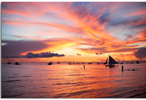 East Urban Home Sail Boats in Boracay, Philippines Framed Photographic Art Print on Canvas East Urban Home  - Size: Mini (Under 40cm High) East Urban Home Sail Boats in Boracay, Philippines Framed Photographic Art Print on Canvas East Urban Home  - Size: Mini (Under 40cm High)