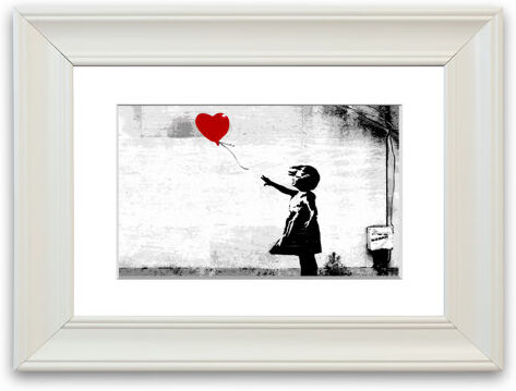 East Urban Home 'Balloon Girl Love Heart Cornwall Banksy' Framed Photographic Print East Urban Home Size: 93 cm H x 126 cm W, Frame Options: White Matt  - Size: 93 cm H x 126 cm W East Urban Home 'Balloon Girl Love Heart Cornwall Banksy' Framed Photographic Print East Urban Home Size: 93 cm H x 126 cm W, Frame Options: White Matt  - Size: 93 cm H x 126 cm W