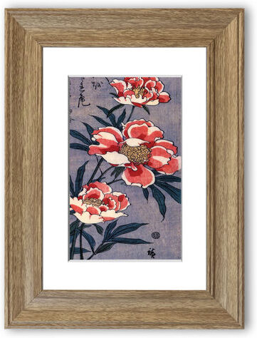 East Urban Home 'Peonies By Hiroshige Cornwall' Framed Photographic Print East Urban Home Size: 50 cm H x 70 cm W, Frame Options: Teak Woodgrain  - Size: 93 cm H x 126 cm W East Urban Home 'Peonies By Hiroshige Cornwall' Framed Photographic Print East Urban Home Size: 50 cm H x 70 cm W, Frame Options: Teak Woodgrain  - Size: 93 cm H x 126 cm W