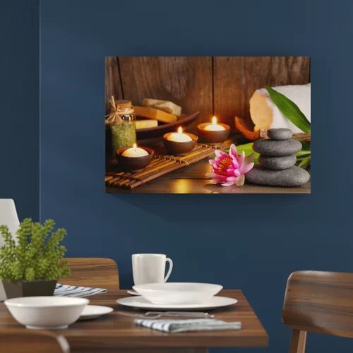 East Urban Home Candles with Zen Stones and Lily Photographic Print on Canvas East Urban Home Size: 40cm H x 60cm W  - Size: 80 cm H x 120 cm W East Urban Home Candles with Zen Stones and Lily Photographic Print on Canvas East Urban Home Size: 40cm H x 60cm W  - Size: 80 cm H x 120 cm W