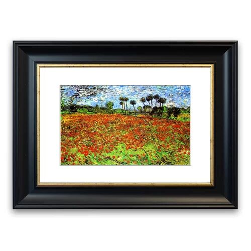 East Urban Home 'Poppy Fields' by Vincent Van Gogh Framed Photographic Print East Urban Home Size: 50 cm H x 70 cm W, Frame Options: Matte Black  - Size: 93 cm H x 70 cm W