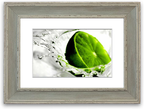 East Urban Home 'Gin And Tonic Lime Splash Kitchen Cornwall' Framed Photographic Print East Urban Home Size: 93 cm H x 126 cm W, Frame Options: Blue Distressed  - Size: 50 cm H x 70 cm W East Urban Home 'Gin And Tonic Lime Splash Kitchen Cornwall' Framed Photographic Print East Urban Home Size: 93 cm H x 126 cm W, Frame Options: Blue Distressed  - Size: 50 cm H x 70 cm W