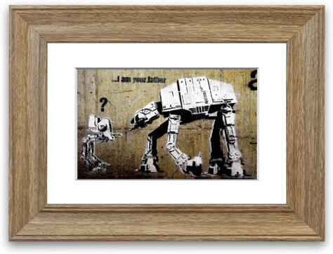 East Urban Home 'Atat I Am Your Father Banksy Canvasb L Cornwall Banksy' Framed Photographic Print East Urban Home Size: 50 cm H x 70 cm W, Frame Options: Teak Woodgr  - Size: 93 cm H x 70 cm W East Urban Home 'Atat I Am Your Father Banksy Canvasb L Cornwall Banksy' Framed Photographic Print East Urban Home Size: 50 cm H x 70 cm W, Frame Options: Teak Woodgr  - Size: 93 cm H x 70 cm W