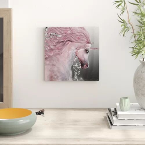 East Urban Home Wonderful Unicorn Graphic Art Print on Canvas East Urban Home Size: 70cm H x 70cm W  - Size: 70cm H x 70cm W