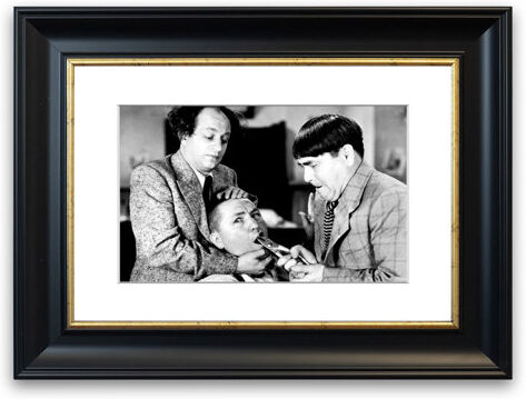 East Urban Home 'The Three Stooges tooth Pull' Framed Photographic Print East Urban Home Size: 50 cm H x 70 cm W, Frame Options: Matte Black  - Size: 50 cm H x 70 cm W East Urban Home 'The Three Stooges tooth Pull' Framed Photographic Print East Urban Home Size: 50 cm H x 70 cm W, Frame Options: Matte Black  - Size: 50 cm H x 70 cm W