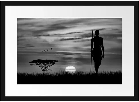 East Urban Home Red Sunset in Africa Framed Photographic Print East Urban Home Size: 40cm H x 55cm W  - Size: 70cm H x 100cm W