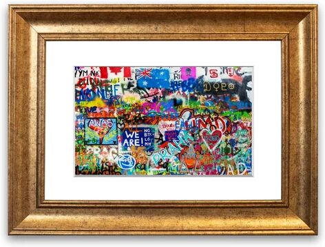 East Urban Home 'Graffiti Overload Cornwall Teenagers Room' Framed Photographic Print East Urban Home Size: 50 cm H x 70 cm W, Frame Options: Gold  - Size: 93 cm H x 70 cm W East Urban Home 'Graffiti Overload Cornwall Teenagers Room' Framed Photographic Print East Urban Home Size: 50 cm H x 70 cm W, Frame Options: Gold  - Size: 93 cm H x 70 cm W