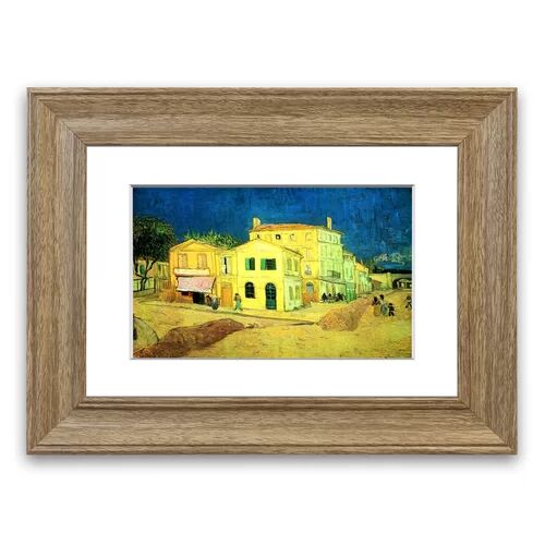 East Urban Home 'The Yellow House Vincent's House By Van Gogh Cornwall' Framed Photographic Print East Urban Home Size: 70 cm H x 93 cm W, Frame Options: Teak  - Size: 50 cm H x 70 cm W