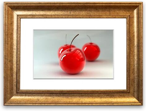 East Urban Home 'Glass Cherries Cornwall' Framed Photographic Print East Urban Home Size: 70 cm H x 93 cm W, Frame Options: Gold  - Size: 70 cm H x 93 cm W