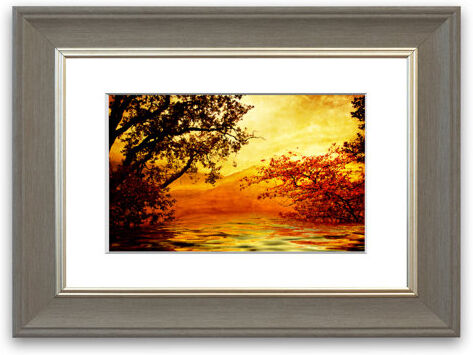 East Urban Home 'Ochre Lake' Framed Photographic Print East Urban Home Size: 93 cm H x 70 cm W, Frame Options: Grey  - Size: 50 cm H x 70 cm W East Urban Home 'Ochre Lake' Framed Photographic Print East Urban Home Size: 93 cm H x 70 cm W, Frame Options: Grey  - Size: 50 cm H x 70 cm W