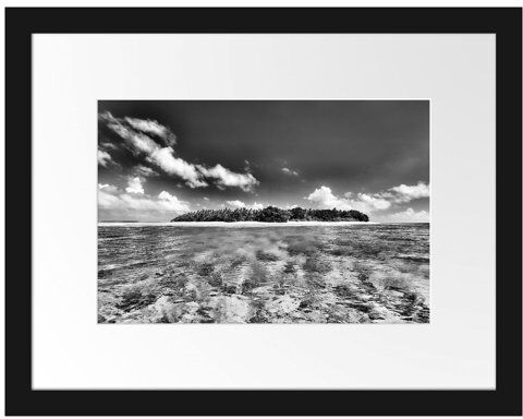 East Urban Home Dream Beach on the Maldives Framed Photographic Print Poster in Black and White East Urban Home Size: 30cm H x 38cm W  - Size: 40cm H x 55cm W East Urban Home Dream Beach on the Maldives Framed Photographic Print Poster in Black and White East Urban Home Size: 30cm H x 38cm W  - Size: 40cm H x 55cm W