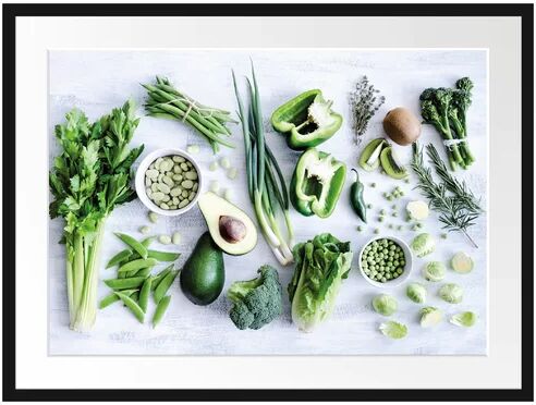 East Urban Home Green Vegetable Selection Framed Photographic Print Poster East Urban Home Size: 60cm H x 80cm W  - Size: 30cm H x 38cm W