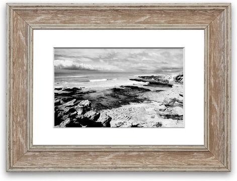 East Urban Home 'Rocks of the Ocean Black and White Cornwall' Framed Photographic Print East Urban Home Size: 93 cm H x 126 cm W, Frame Options: Walnut  - Size: 93 cm H x 126 cm W East Urban Home 'Rocks of the Ocean Black and White Cornwall' Framed Photographic Print East Urban Home Size: 93 cm H x 126 cm W, Frame Options: Walnut  - Size: 93 cm H x 126 cm W