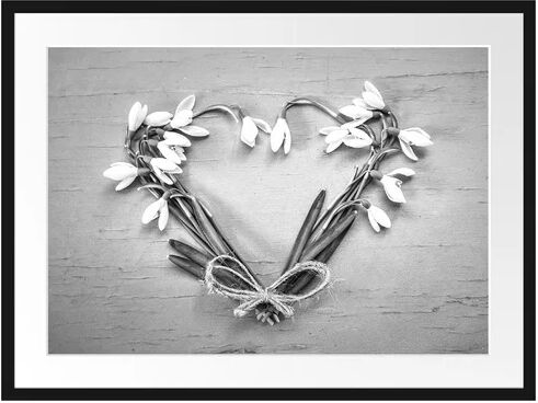 East Urban Home Heart Made of Flowers Framed Photographic Print Poster East Urban Home Size: 60cm H x 80cm W  - Size: Mini (Under 40cm High)