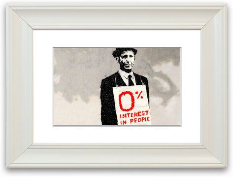 East Urban Home '0% Interest In People Cornwall Banksy' Framed Photographic Print East Urban Home Size: 50 cm H x 70 cm W, Frame Options: White Matt  - Size: 93 cm H x 126 cm W East Urban Home '0% Interest In People Cornwall Banksy' Framed Photographic Print East Urban Home Size: 50 cm H x 70 cm W, Frame Options: White Matt  - Size: 93 cm H x 126 cm W