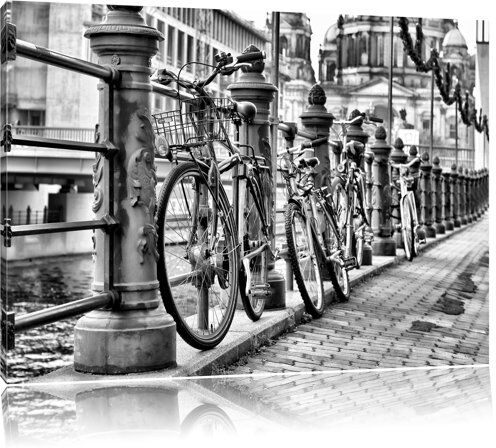 East Urban Home Bicycle Train Station BMX Railway Photographic Print on Canvas in Monochrome East Urban Home Size: 80 cm H x 120 cm W  - Size: Mini (Under 40cm High) East Urban Home Bicycle Train Station BMX Railway Photographic Print on Canvas in Monochrome East Urban Home Size: 80 cm H x 120 cm W  - Size: Mini (Under 40cm High)