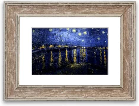 East Urban Home 'Starry Night Over the Rhone' by Vincent Van Gogh Framed Photographic Print East Urban Home Size: 93 cm H x 70 cm W, Frame Options: Walnut  - Size: 50 cm H x 70 cm W