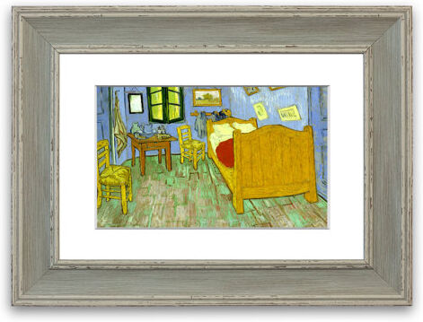 East Urban Home 'Van Gogh Vincents Bedroom Cornwall' Framed Photographic Print East Urban Home Size: 93 cm H x 126 cm W, Frame Options: Blue Distressed  - Size: 93 cm H x 70 cm W East Urban Home 'Van Gogh Vincents Bedroom Cornwall' Framed Photographic Print East Urban Home Size: 93 cm H x 126 cm W, Frame Options: Blue Distressed  - Size: 93 cm H x 70 cm W