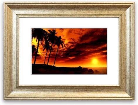 East Urban Home 'Golden Palm Tree Skies Cornwall' Framed Photographic Print East Urban Home Size: 50 cm H x 70 cm W, Frame Options: Silver  - Size: 50 cm H x 70 cm W East Urban Home 'Golden Palm Tree Skies Cornwall' Framed Photographic Print East Urban Home Size: 50 cm H x 70 cm W, Frame Options: Silver  - Size: 50 cm H x 70 cm W